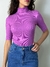 Blusa manga 3/4 com gola alta e brilho viscolycra REF284