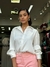 Camisa em cetim risca de giz REF10092 - loja online