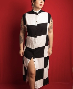 Vestido Botões Damier PRÉ-VENDA - B E N D I T A 