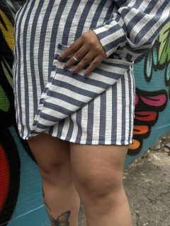 Mini Saia Stripes Azul - loja online