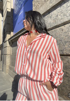 Camisa Stripes Vermelha - B E N D I T A 