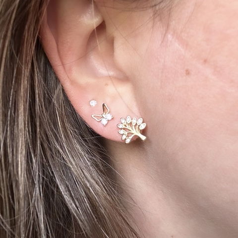 Trio de Brincos Banhados em Ouro 18k