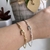 Pulseira com Fecho Coração, Banhada em Prata