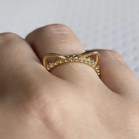 Anel Gatinho Banhado em Ouro 18k