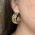 BRINCO ARGOLA, TELA VAZADA, BANHADO A OURO 18K