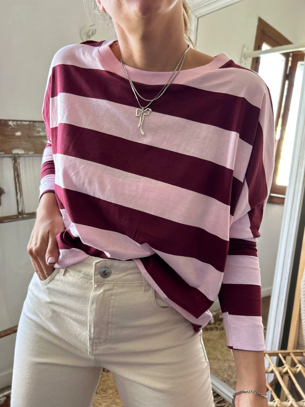 REMERA MANGA LARGA MATILDE BORDÓ