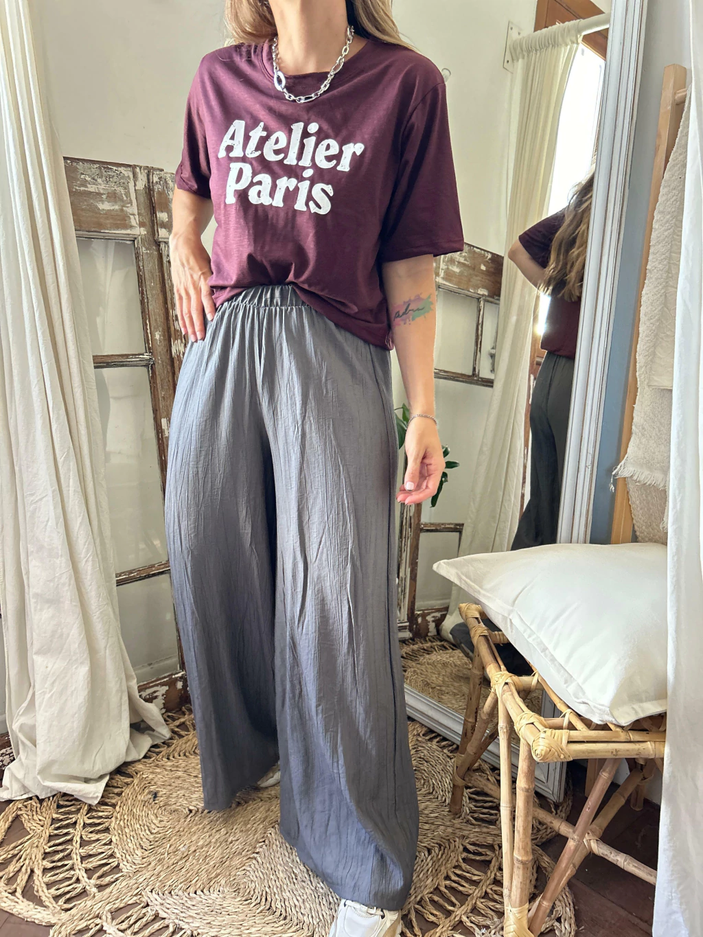 PANTALÓN PALAZZO CLEMEN GRIS