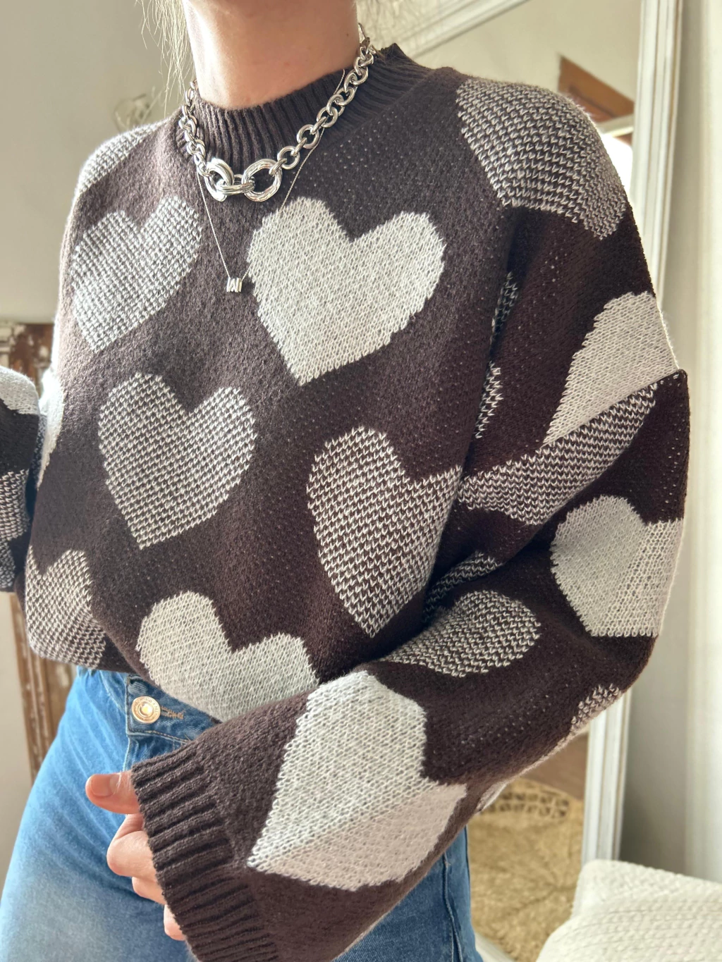 SWEATER CORAZÓN CHOCO