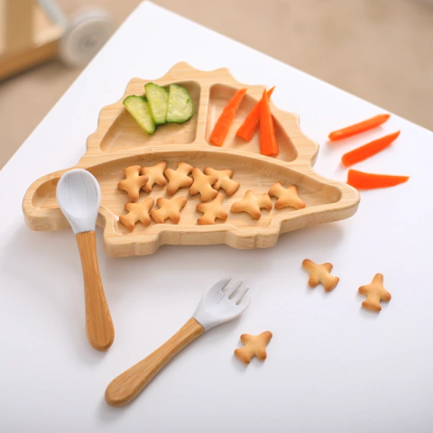 Prato Dinossauro Bambu (com ventosa) - 3 peças