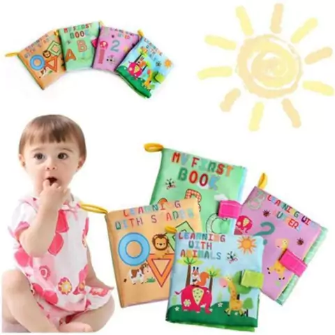 Livro de tecido para bebê - sensorial - Kit 04 livros