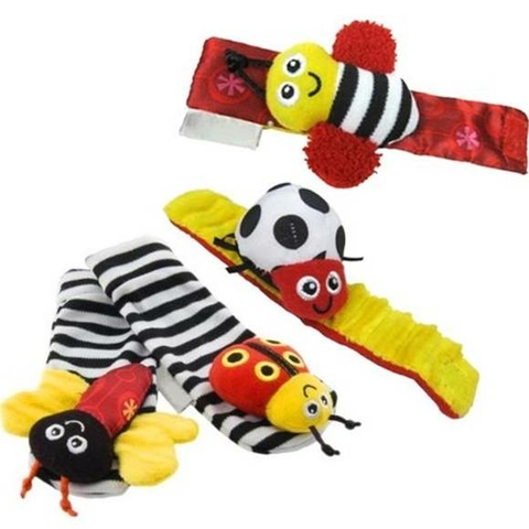 Kit Chocalho de Meias e Pulseiras Joaninha e Abelhinha - Lamaze