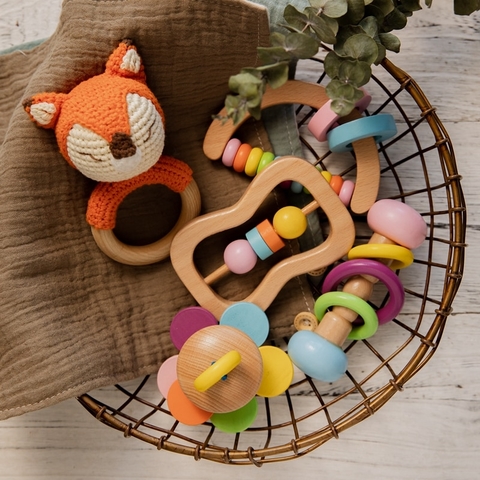 Kit Brinquedo Montessori para bebê 5 peças