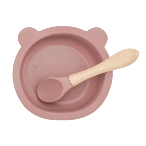 Tigela com Ventosa para Bebe + Colher Silicone