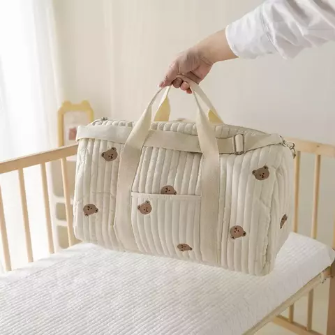 Bolsa Maternidade Extra Grande Luxo 100% Algodão – Conforto e Elegância para o Dia a Dia