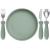 Kit Alimentação Silicone e Aço Inoxidável (4 peças) - Pezinhos Web Artigos Infantis