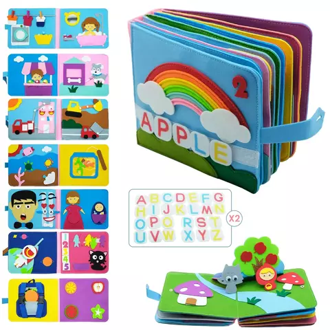 Livro Sensorial de Feltro Atividades Infantil