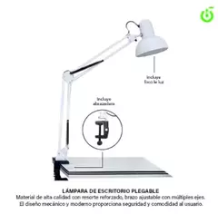 Lampara articulada con foco cherimoya