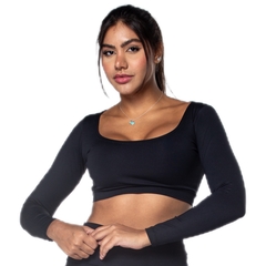 Top CROPPED MANGA LONGA