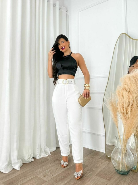 7119 Conjunto Zany Calça Branca C/Cinto