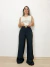 Calça Wide Leg Em Sarja - comprar online