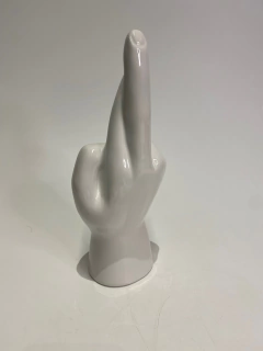 ESCULTURA MÃO BRANCA EM CERAMICA - comprar online