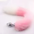 Plug Anal Tam P Metálico Rabo Raposa Rosa e Branco - comprar online
