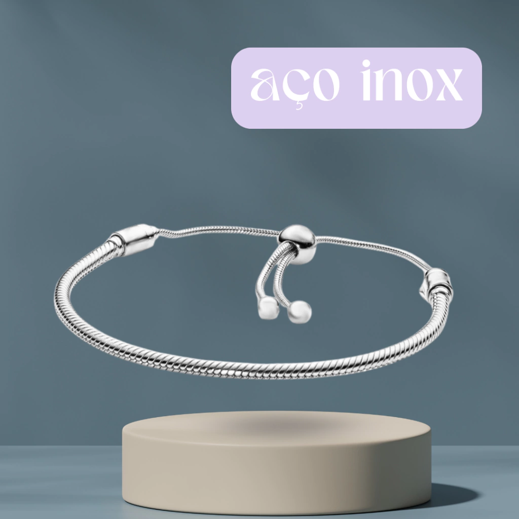 Pulseira de Berloques em Aço Inox - Regulável