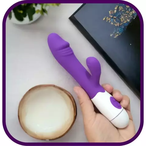 Vibrador com Estimulador Clitoriano Recarregável 10 Vibrações Snappy Roxo
