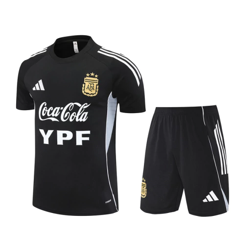 Kit Camisa e Short Argentina 2025/26 Treino - Masculino - Preto - comprar online