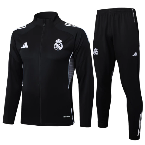 Conjunto Jaqueta Real Madrid 2025/26 Treino Masculino - Preto - comprar online