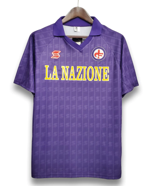 Camisa Fiorentina I - 1989/90 - Retrô Masculino - Roxa