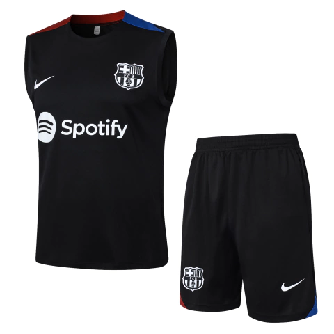 FC Barcelona Kit Regata e Short de Treino 2024/25 - Masculina - Preto