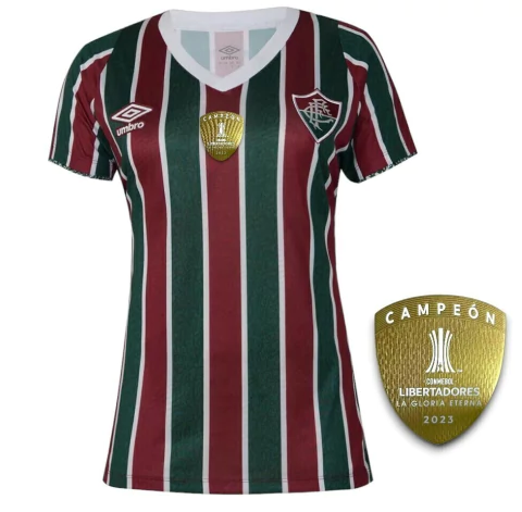 Camisa Fluminense 2024/25 - Patch Libertadores - Torcedor Feminina - Tricolor