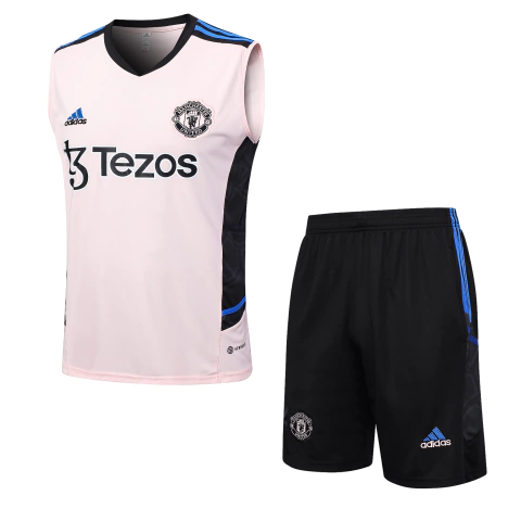 Kit Regata de Treino Manchester United 2023 Masculino - Rosa