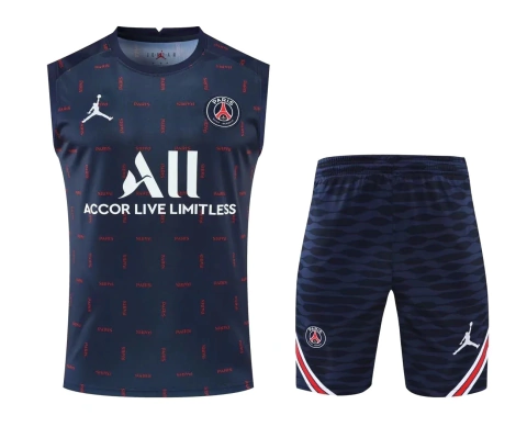 Kit Regata de Treino Paris Saint Germain (PSG) 2021 Masculino - Azul