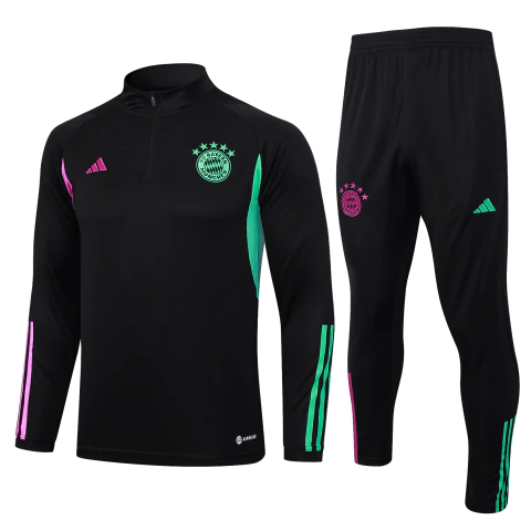 Conjunto Blusão Bayern de Munique 2023 Treino Adidas - Preto