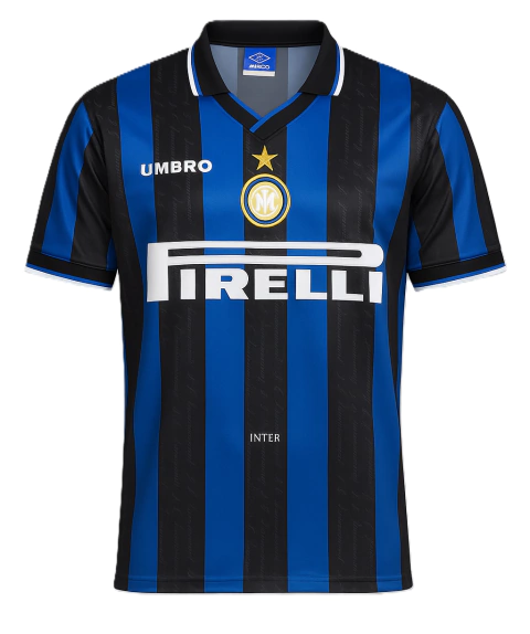 Camisa Inter de Milão I - 1997/98 - Masculino (Retro) - Azul e Preta - comprar online