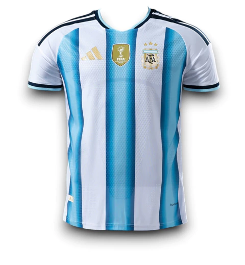 Camisa Argentina 2026/27 Patch Campeão Copa Do Mundo - Jogador Masculina - Azul e Branca - comprar online
