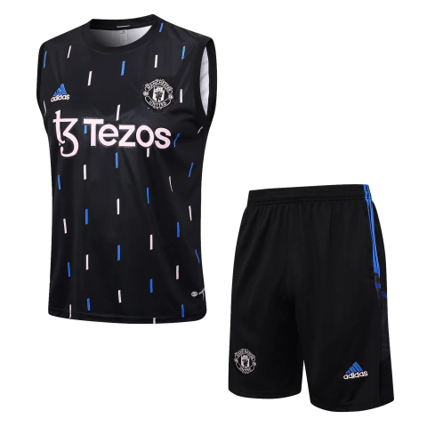 Kit Regata de Treino Manchester United 2023 Masculino - Preta