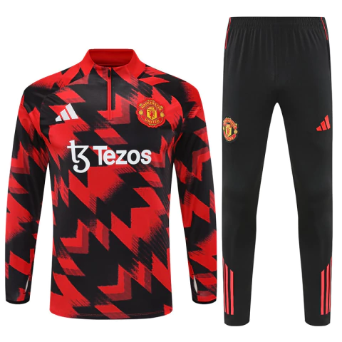 Conjunto Manchester United 2025/26 Blusão e Calça de Treino - Masculino - Vermelho Preto - comprar online
