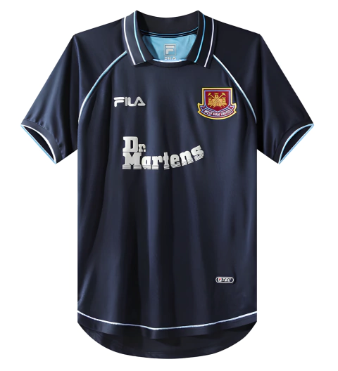 Camisa West Ham 1999/01 - Retrô Masculina - Azul
