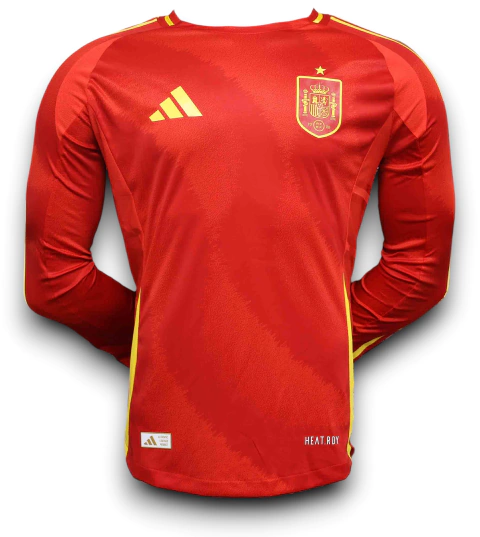 Camisa Espanha 2024/25 - Manga Longa - Jogador Masculina - Vermelha