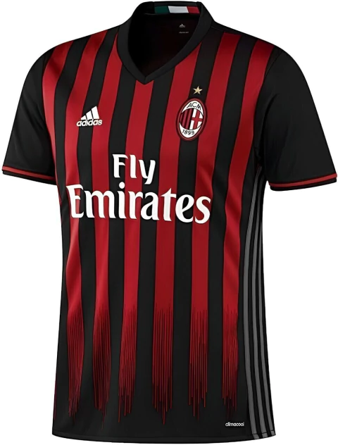 Camisa Milan - 2016/17 - Retrô Masculino - Vermelha e Preta