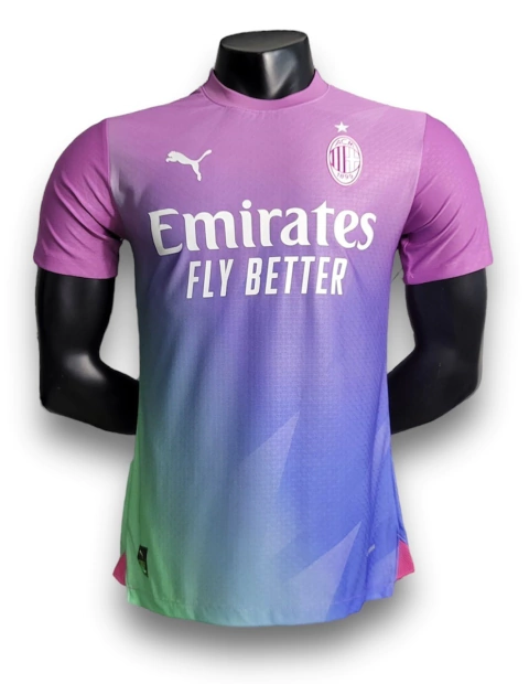 Camisa Milan 2023 - Jogador Masculina - Roxa e Azul