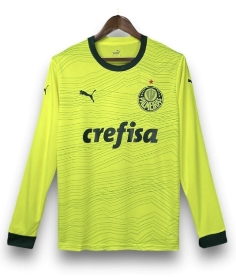 Camisa Palmeiras 2023 Manga Longa - Torcedor Masculina - Verde Limão