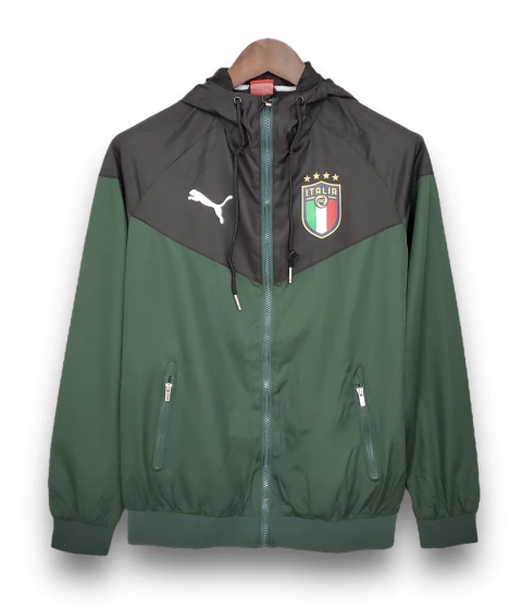 Jaqueta Cortavento Itália 2021 - Masculino - Verde e Preto