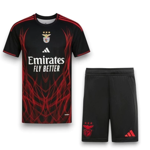 Kit Benfica Camisa e Short de Jogo 2025/26 - Torcedor Masculino - Preto - Vermelho - comprar online
