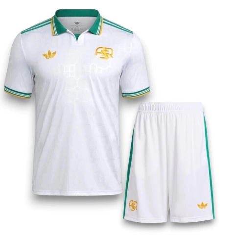 Kit AS Roma 2025/26 Camisa e Short de Jogo - Torcedor Masculino - Branco - Verde - comprar online
