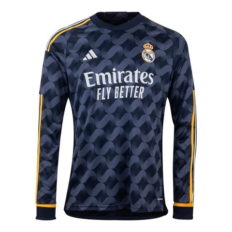 Camisa Real Madrid 2023 Manga Longa Masculina - Azul