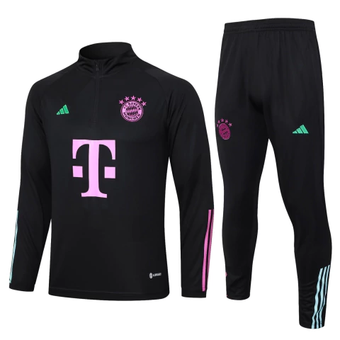 Conjunto Blusão e Calça Bayern de Munique 2023/24 - Masculina - Preto